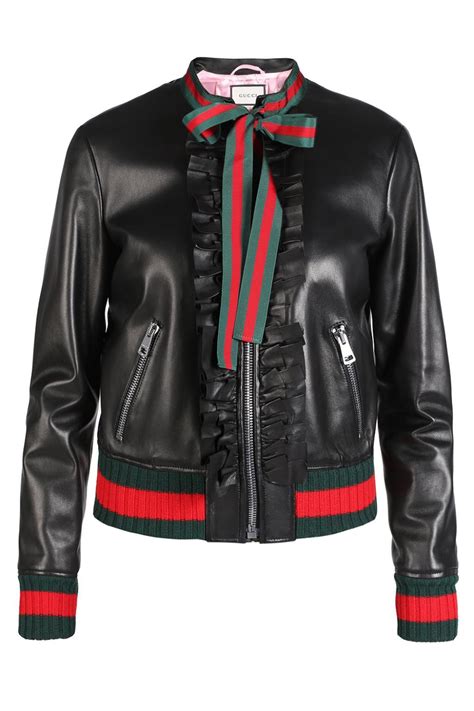 gucci leather military jacket for women|gucci original leather jacket.